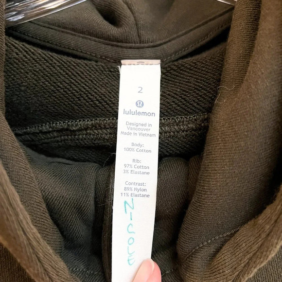 Lululemon Olive Green Full Zip Athletic Athleisure Loungewear Hoodie Jacket 2 - Picture 8 of 8